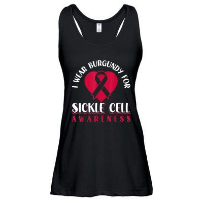 I Wear Burgundy For Sickle Cell Awareness Ladies Essential Flowy Tank