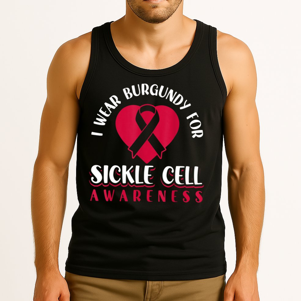 I Wear Burgundy For Sickle Cell Awareness Tank Top
