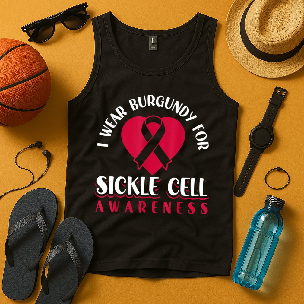 I Wear Burgundy For Sickle Cell Awareness Tank Top