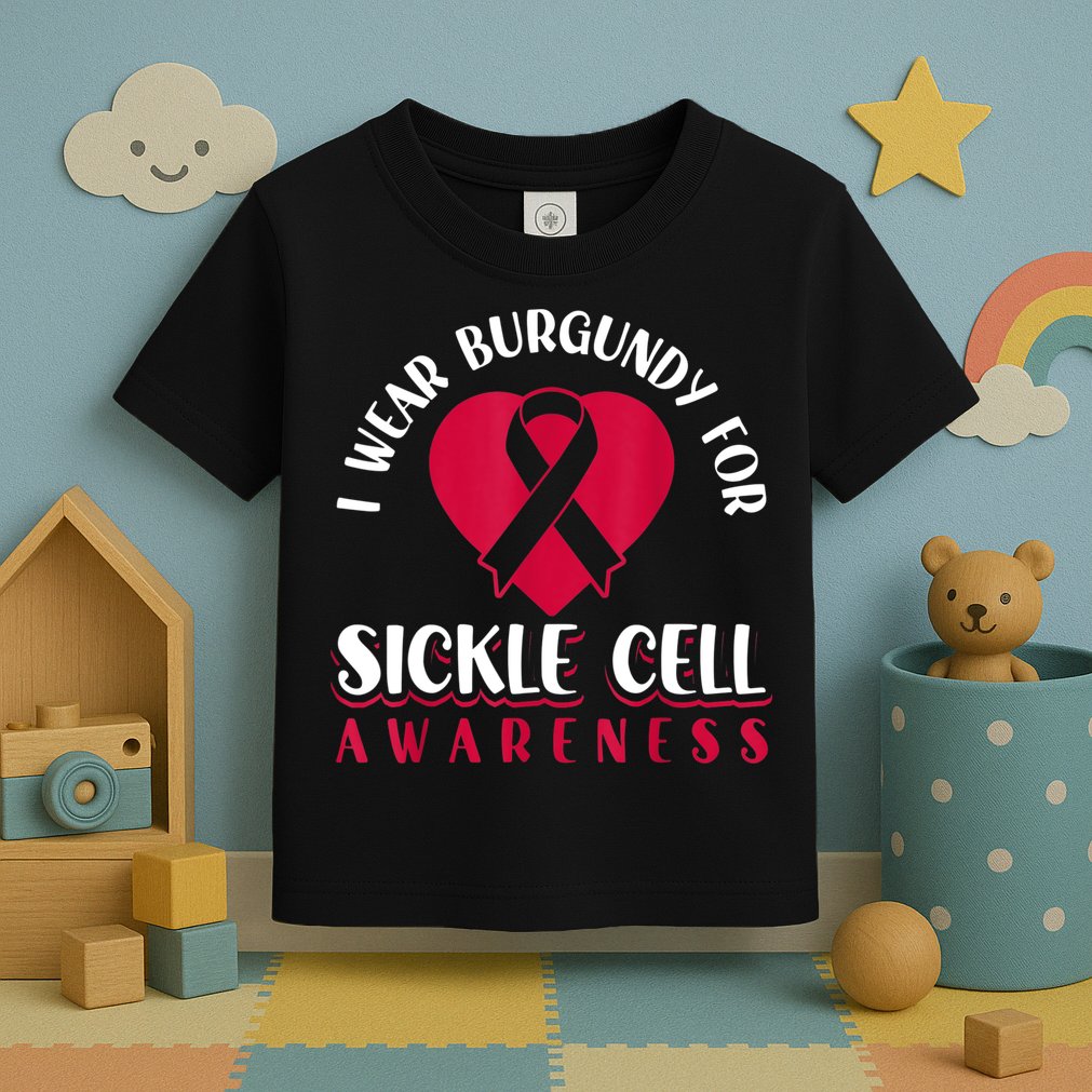 I Wear Burgundy For Sickle Cell Awareness Toddler T-Shirt