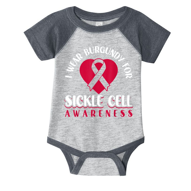 I Wear Burgundy For Sickle Cell Awareness Infant Baby Jersey Bodysuit