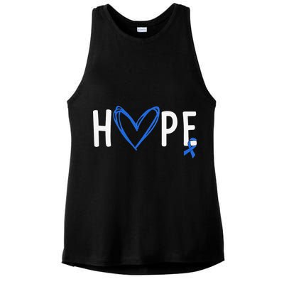 I Wear Blue For Child Abuse Awareness Month Blue Ribbon Ladies PosiCharge Tri-Blend Wicking Tank