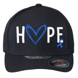 I Wear Blue For Child Abuse Awareness Month Blue Ribbon Flexfit Unipanel Trucker Cap