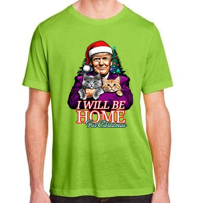 I Will Be Home For Christmas Funny Trump With Cats Gift Adult ChromaSoft Performance T-Shirt