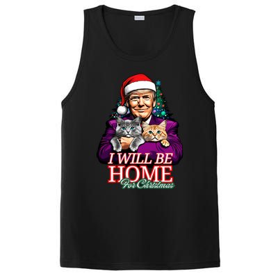 I Will Be Home For Christmas Funny Trump With Cats Gift PosiCharge Competitor Tank