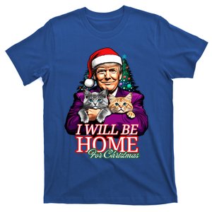 I Will Be Home For Christmas Funny Trump With Cats Gift T-Shirt