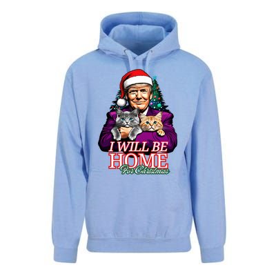 I Will Be Home For Christmas Funny Trump With Cats Gift Unisex Surf Hoodie