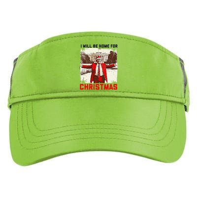 I Will Be Home For Christmas Funny Xmas Santa Trump 2024 Adult Drive Performance Visor