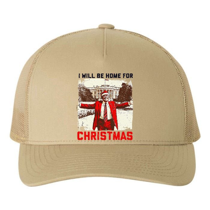 I Will Be Home For Christmas Funny Xmas Santa Trump 2024 Yupoong Adult 5-Panel Trucker Hat