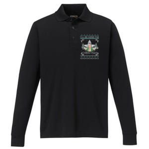 I Will Be Home For Christmas Donald Trump 47th President Ugly Christmas Performance Long Sleeve Polo