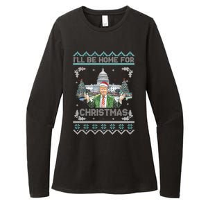 I Will Be Home For Christmas Donald Trump 47th President Ugly Christmas Womens CVC Long Sleeve Shirt