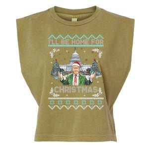 I Will Be Home For Christmas Donald Trump 47th President Ugly Christmas Garment-Dyed Women's Muscle Tee