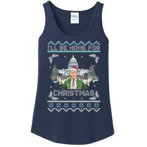 I Will Be Home For Christmas Donald Trump 47th President Ugly Christmas Ladies Essential Tank