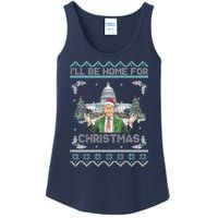 I Will Be Home For Christmas Donald Trump 47th President Ugly Christmas Ladies Essential Tank