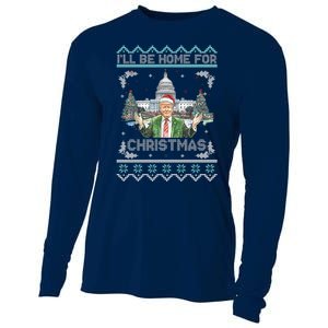 I Will Be Home For Christmas Donald Trump 47th President Ugly Christmas Cooling Performance Long Sleeve Crew