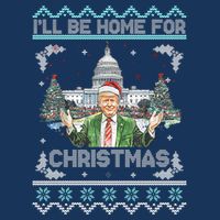 I Will Be Home For Christmas Donald Trump 47th President Ugly Christmas Cooling Performance Long Sleeve Crew
