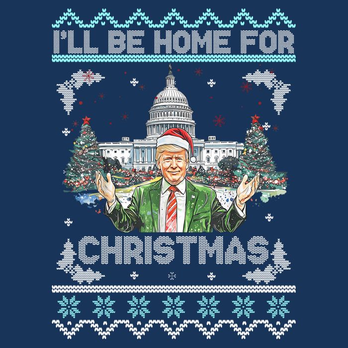 I Will Be Home For Christmas Donald Trump 47th President Ugly Christmas Cooling Performance Long Sleeve Crew