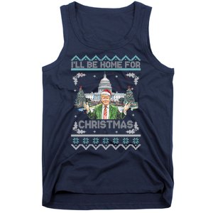 I Will Be Home For Christmas Donald Trump 47th President Ugly Christmas Tank Top