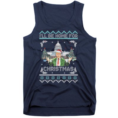 I Will Be Home For Christmas Donald Trump 47th President Ugly Christmas Tank Top