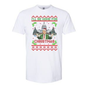 I Will Be Home For Christmas Donald Trump 47th President Ugly Christmas Softstyle CVC T-Shirt