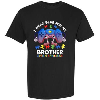 I Wear Blue For My Brother Autism Awareness Video Game Garment-Dyed Heavyweight T-Shirt