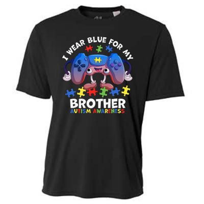 I Wear Blue For My Brother Autism Awareness Video Game Cooling Performance Crew T-Shirt