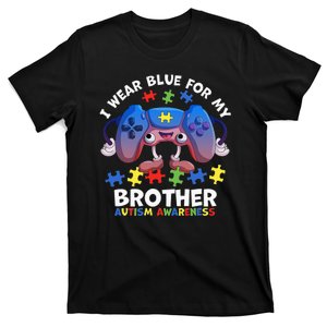 I Wear Blue For My Brother Autism Awareness Video Game T-Shirt