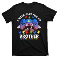 I Wear Blue For My Brother Autism Awareness Video Game T-Shirt