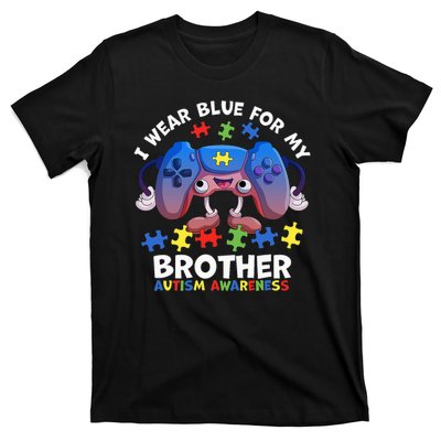 I Wear Blue For My Brother Autism Awareness Video Game T-Shirt