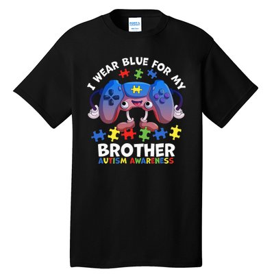 I Wear Blue For My Brother Autism Awareness Video Game Tall T-Shirt