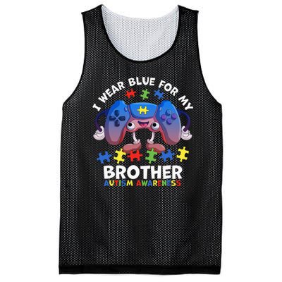 I Wear Blue For My Brother Autism Awareness Video Game Mesh Reversible Basketball Jersey Tank