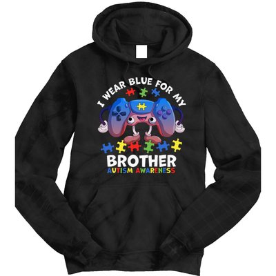 I Wear Blue For My Brother Autism Awareness Video Game Tie Dye Hoodie