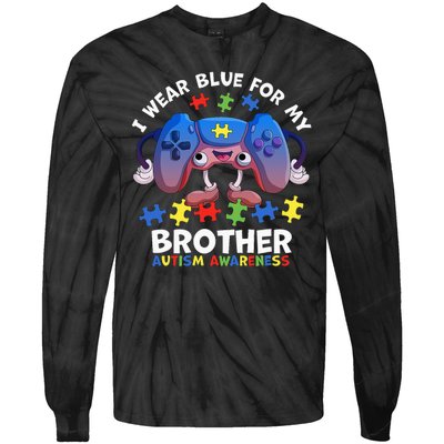 I Wear Blue For My Brother Autism Awareness Video Game Tie-Dye Long Sleeve Shirt