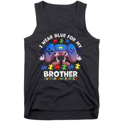 I Wear Blue For My Brother Autism Awareness Video Game Tank Top