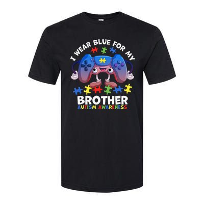 I Wear Blue For My Brother Autism Awareness Video Game Softstyle CVC T-Shirt