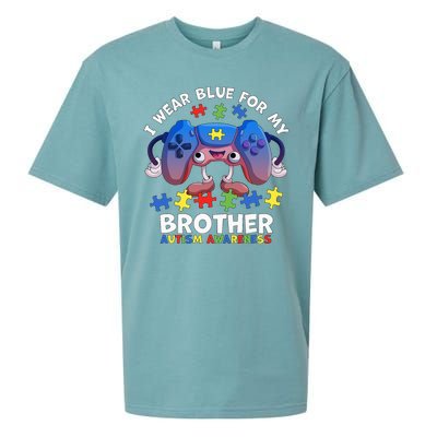 I Wear Blue For My Brother Autism Awareness Video Game Sueded Cloud Jersey T-Shirt