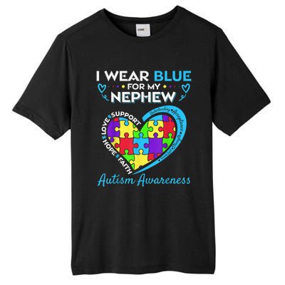 I Wear Blue For My Nephew Autism Awareness Uncle Aunt Tall Fusion ChromaSoft Performance T-Shirt