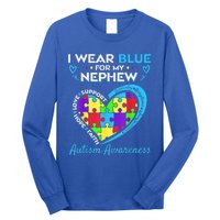 I Wear Blue For My Nephew Autism Awareness Uncle Aunt Long Sleeve Shirt