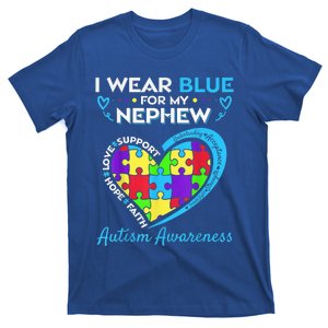 I Wear Blue For My Nephew Autism Awareness Uncle Aunt T-Shirt