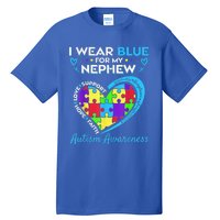 I Wear Blue For My Nephew Autism Awareness Uncle Aunt Tall T-Shirt