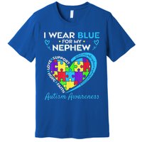 I Wear Blue For My Nephew Autism Awareness Uncle Aunt Premium T-Shirt