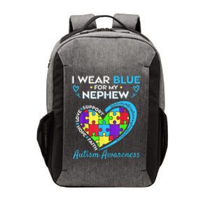 I Wear Blue For My Nephew Autism Awareness Uncle Aunt Vector Backpack