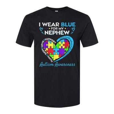 I Wear Blue For My Nephew Autism Awareness Uncle Aunt Softstyle CVC T-Shirt