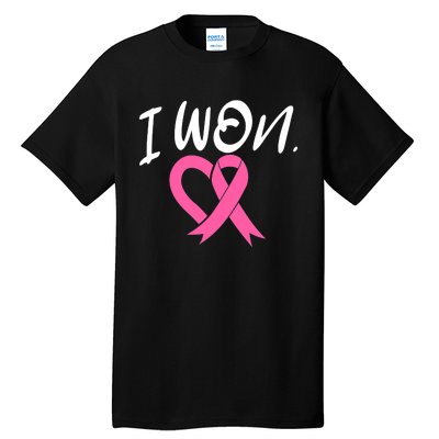 I Won Breast Cancer Awareness Support Pink Ribbon Survivor C Tall T-Shirt