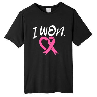 I Won Breast Cancer Awareness Support Pink Ribbon Survivor C Tall Fusion ChromaSoft Performance T-Shirt