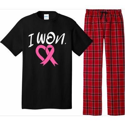 I Won Breast Cancer Awareness Support Pink Ribbon Survivor C Pajama Set