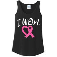 I Won Breast Cancer Awareness Support Pink Ribbon Survivor C Ladies Essential Tank