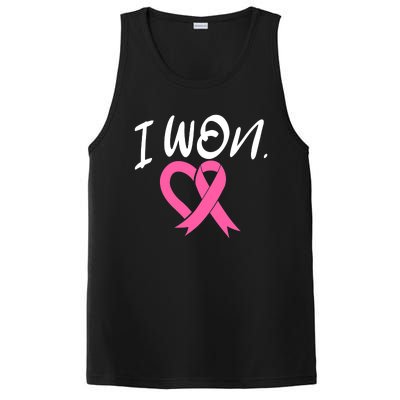 I Won Breast Cancer Awareness Support Pink Ribbon Survivor C PosiCharge Competitor Tank