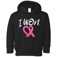 I Won Breast Cancer Awareness Support Pink Ribbon Survivor C Toddler Hoodie