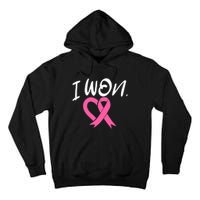 I Won Breast Cancer Awareness Support Pink Ribbon Survivor C Tall Hoodie